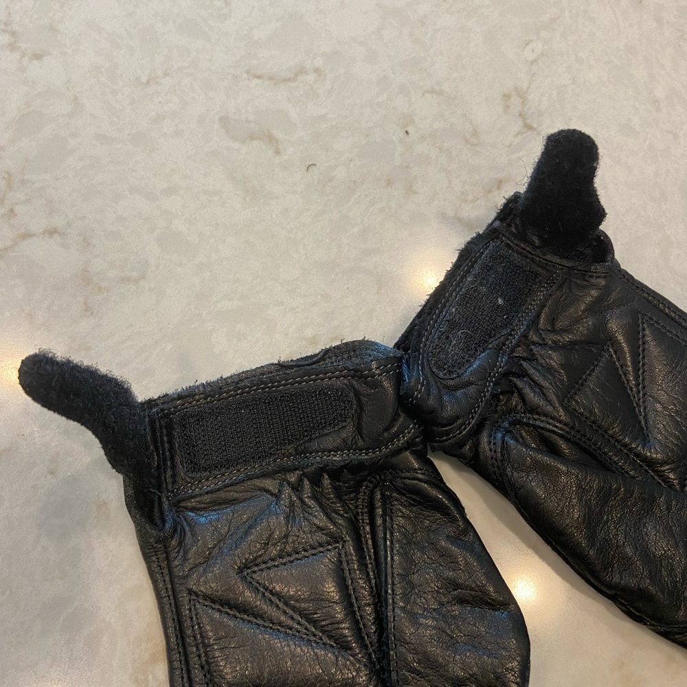 Womens black leather Harley Davidson riding gloves Size Large - Picture 4 of 7